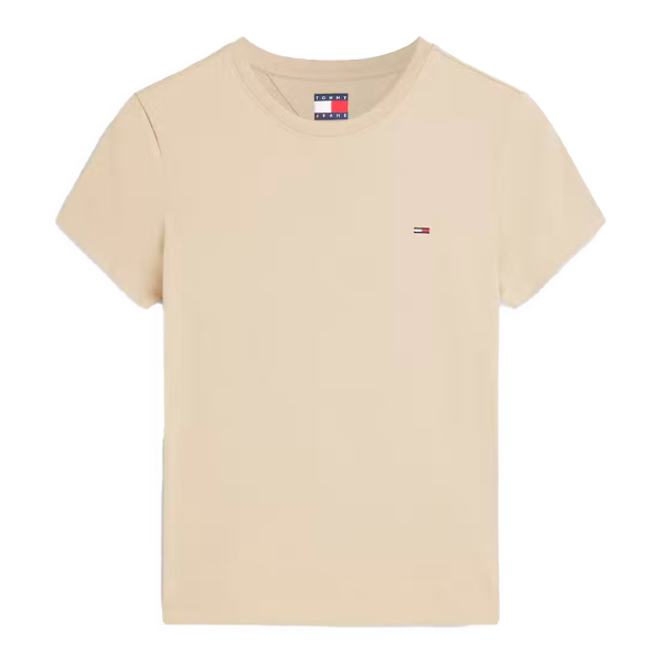 Tommy Hilfiger T-shirts hauts et polos Beige - T-SHIRT COL C SLIM - L - Ref 27 €